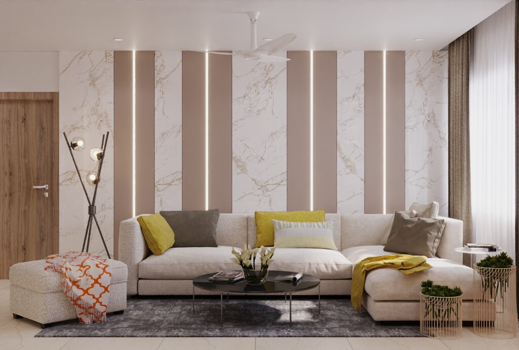 living room wall highlighter design