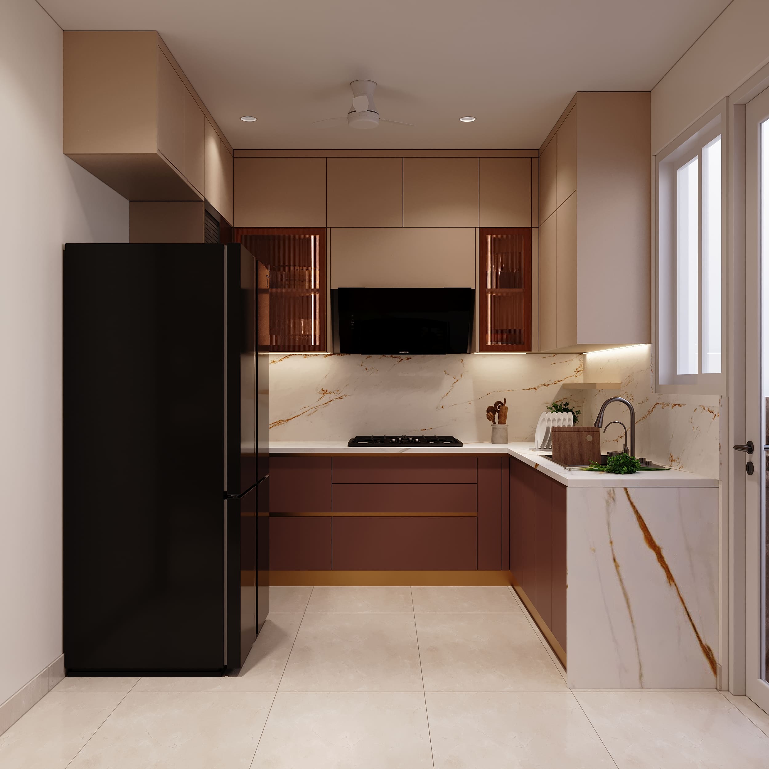 Warm Neutrals, Brass Accents and Carved Detail — image 15