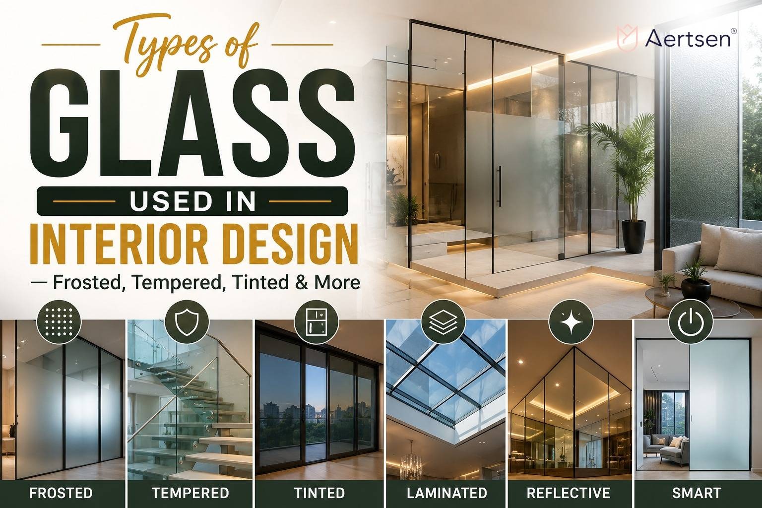 Types of Glass Used in Interior Design — Frosted, Tempered, Tinted & More